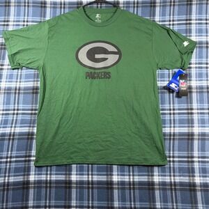 Starter NFL Green Bay Packers T-Shirt Mens XL Green Cotton Short Sleeve Logo Tee